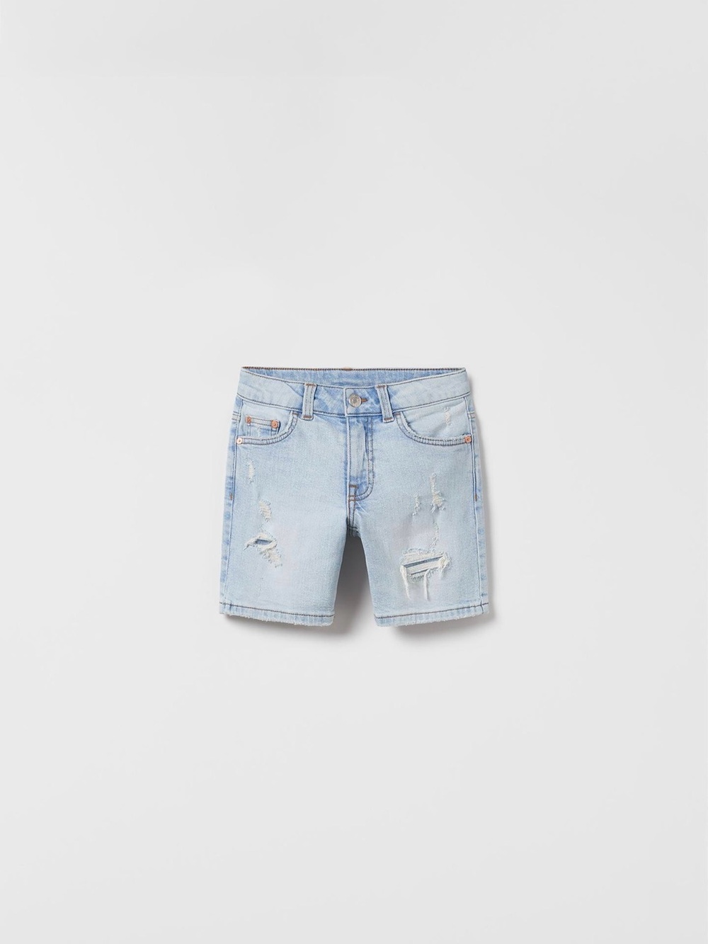Zara Boys Size 8 Straight Distressed Denim Shorts
Light Blue